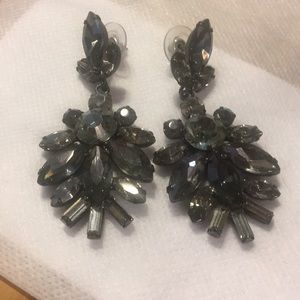 Black crystal chandelier earrings